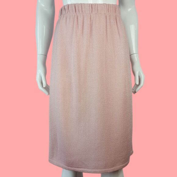 Vintage 80's San Remo Pink Knit Pencil Skirt - Picture 1 of 9